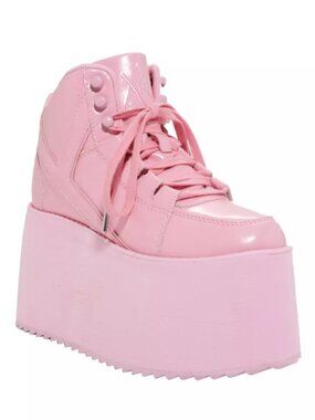 YRU Qozmo Pink Platform Hi-Top Sneakers, Size 9